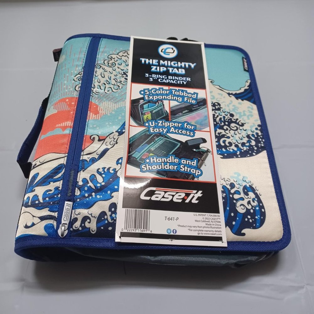Case-it: The Mighty Zip Tab Ocean Blue